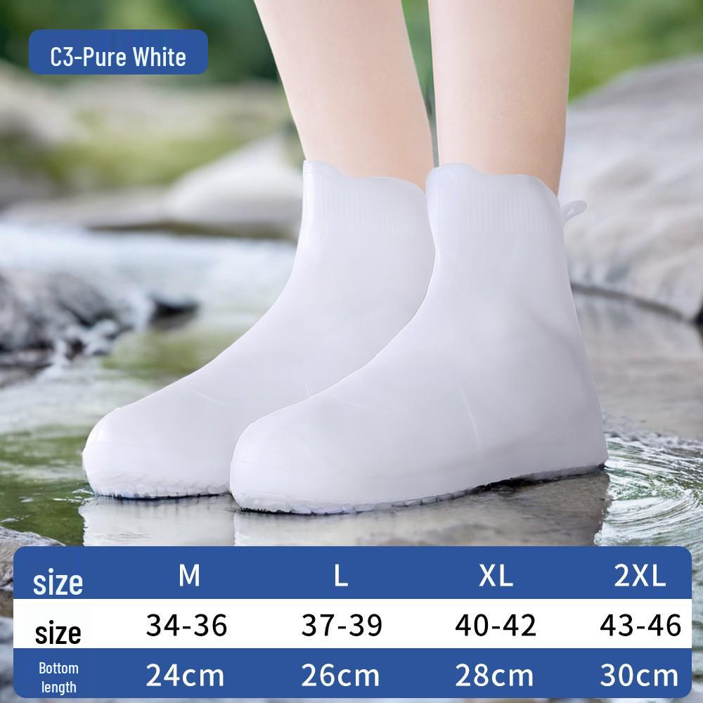 Non-Slip Waterproof Silicone Shoe Covers: Wear-Resistant, Rainproof, Sandproof for Outdoor Use - Unisex
