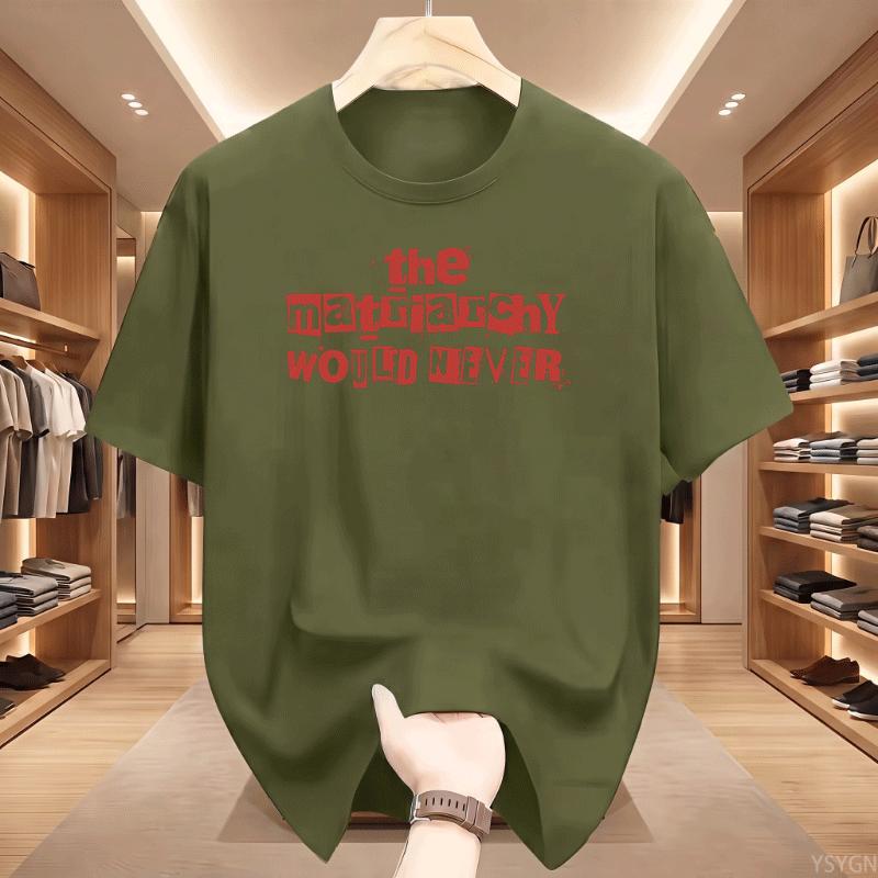The Matriarchy Would Never Graphic T Shirt Unisex Cutout Letter Print Tee Retro Ransom Note Style Slogan Casual Short Sleeve Top