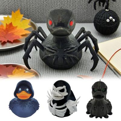 Хэллоуин Утка Фигурка 3D Печать Паук Утка Статуэтка Ужас Скелет Призрак Утка для Дома Бар Каминная Полка Дом с Привидениями Украшение
