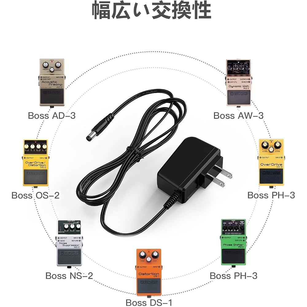 Сетевой адаптер 9В для педали эффектов BOSS, блок питания 0,5А PSA-100S2, 1,5 м, BOSS ZOOM, Donner, VOX ...