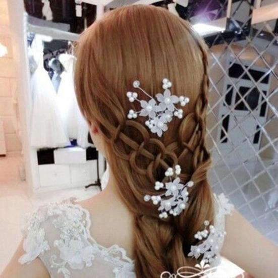 U-Shape Bride Jewelry Flower Faux Pearl Wedding Hair Pin Clip Party Headwear