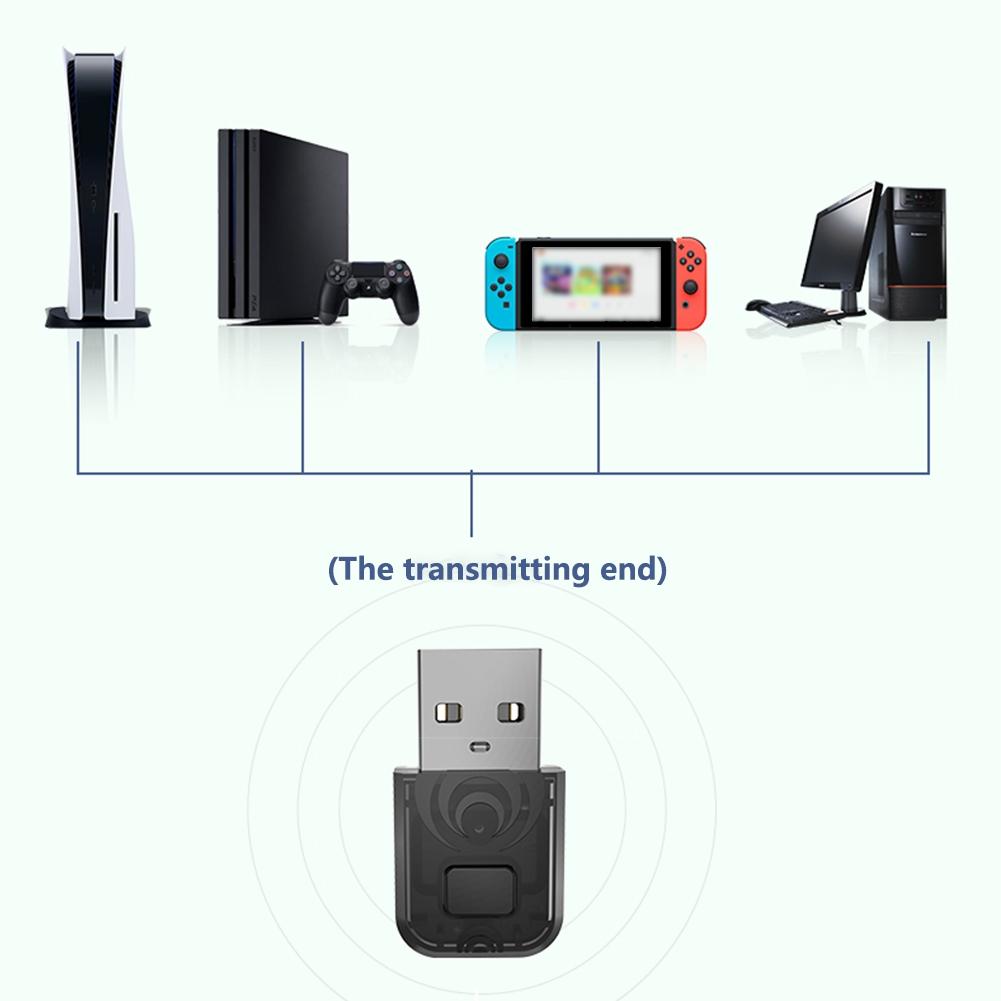 Беспроводной USB-адаптер/D-ongle Bluetooth-приемник для игровых гарнитур PS5, адаптер с ручкой, Bluetooth-приемник-передатчик