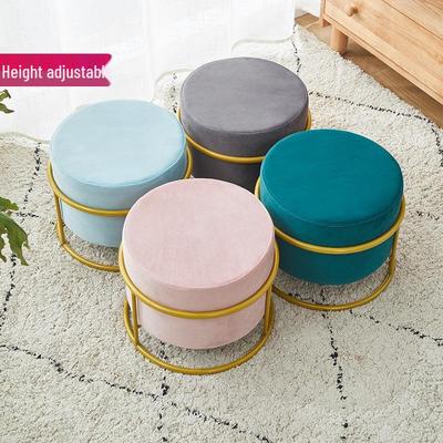 Круглый табурет из массива дерева - Легкая роскошь для переобувания/подставка для ног, скамья/пуф для гостиной/прихожей, акцент для кофейного столика.