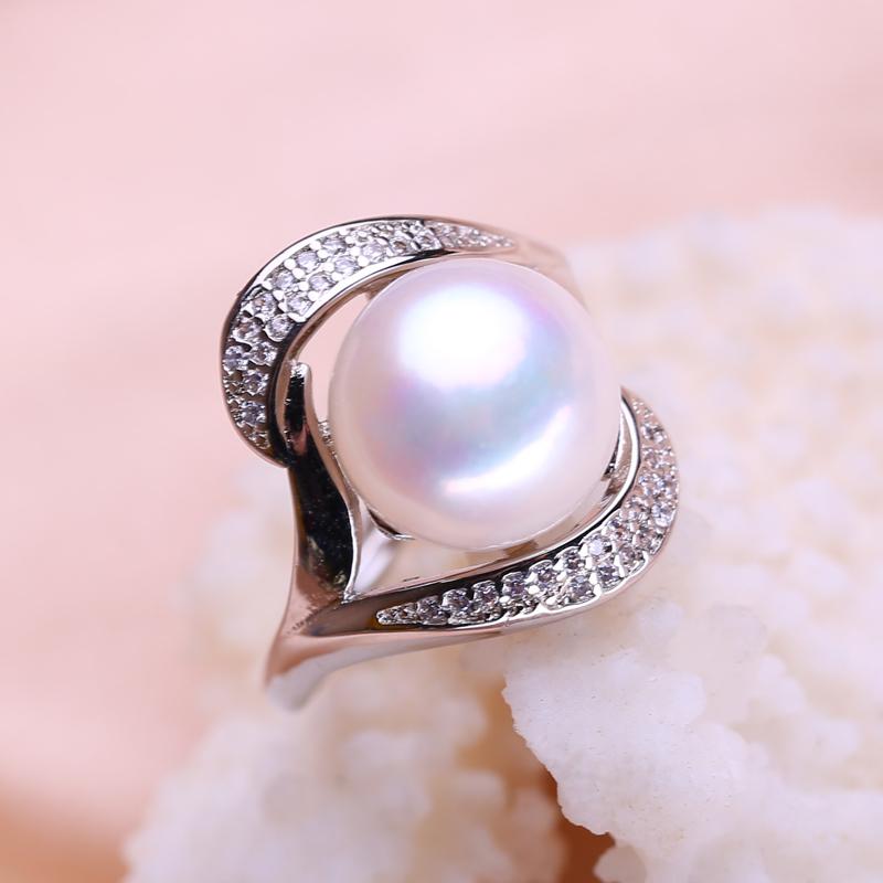 seniko Модное женское кольцо с пресноводным жемчугом и сверкающими кубическими цирконами