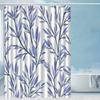 1 шт. скандинавская минималистичная синяя шторка для душа с рисунком листьев и цветов, высококлассная элегантная занавеска для ванной комнаты, узор для украшения ванной комнаты