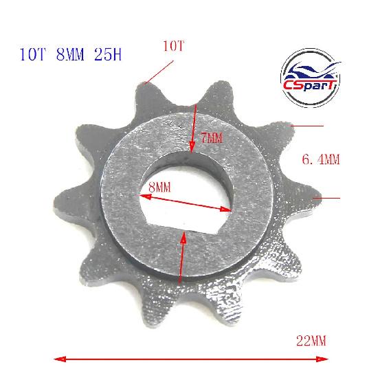 10 11 12 Tooth 10T 11T 12T 25H T8F D Type 8MM 10MM Razor EVO X-Treme IZIP E Scooter Motor Sprocket MY1020