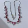 Sace Gems Сертифицированное ожерелье из стерлингового серебра 925 пробы с натуральным гранатом 4*6 мм для женщин, помолвки, коктейльной вечеринки, ювелирные украшения