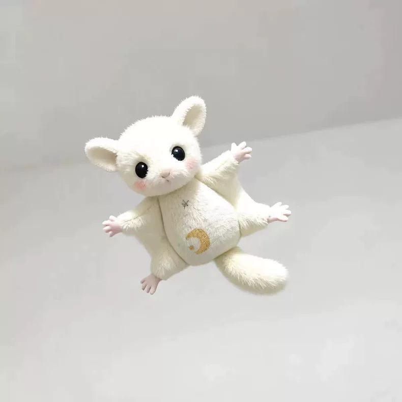 Cute Sugar Glider Plush Keychain Soft Flying Squirrel Bag Charm Kawaii Animal Pendant Gift