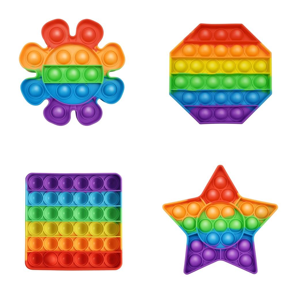 Engaging 12cm Rainbow Silicone Fidget Bubble Toy For Creative Play And Learning