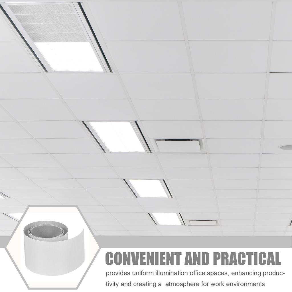 Ceiling Light Diffuser Cover 2M Strip Office Lamp Shade Anti Dazzle Fire Resistant High Temperature Safe for Meeting Room Work