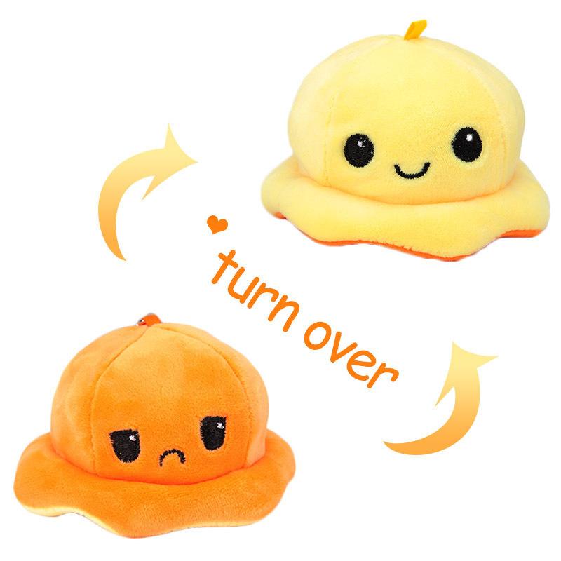 Creative Flip Face Change Octopus Small Pendant Doll Plush Toy Schoolbag Buckle Cute Couple Hanging Decoration