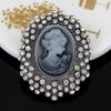 Fashion Vintage Round Rhinestone Brooch Pin Clear Crystal Alloy Unique Wedding Party Jewelry Gifts Brooches