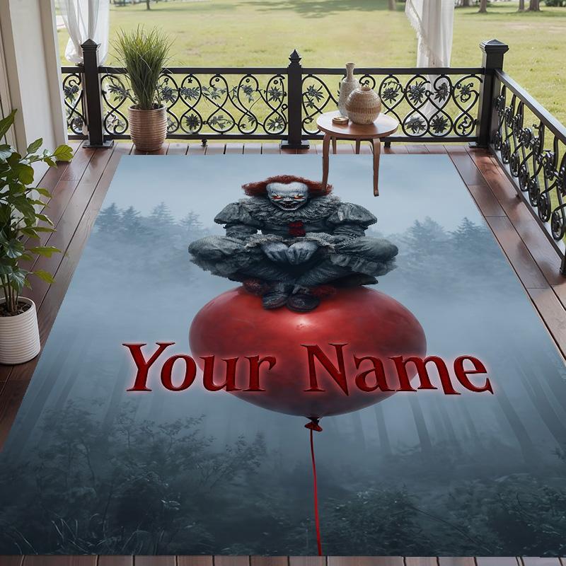Custom Text IT Pennywise Pattern Floor Rug Soft Indoor Carpet Mat Living Room Bedroom