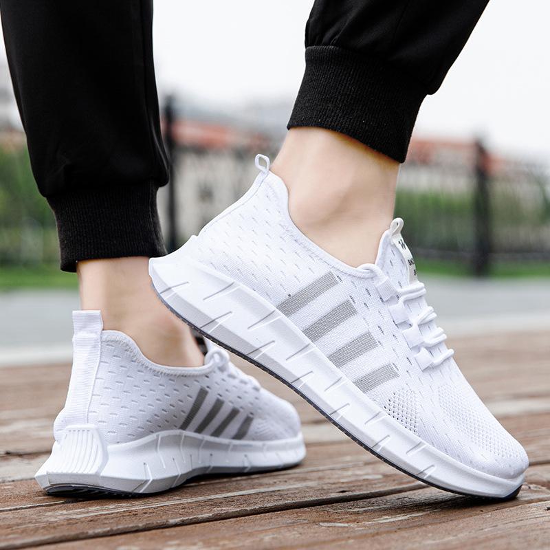 Обувь Мужские кроссовки Flying Weaving Breathable Sneakers Мужская мода Кроссовки для бега на открытом воздухе Низкие сетчатые мужские туфли