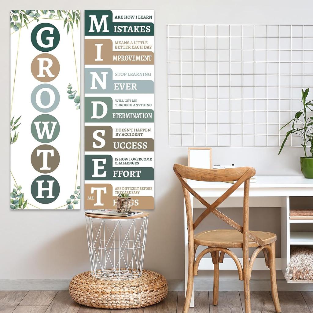 Growth Mindset Posters for Classroom Motivational Posters Decorations Bulletin Board Banner Eucalyptus pirational School Poster