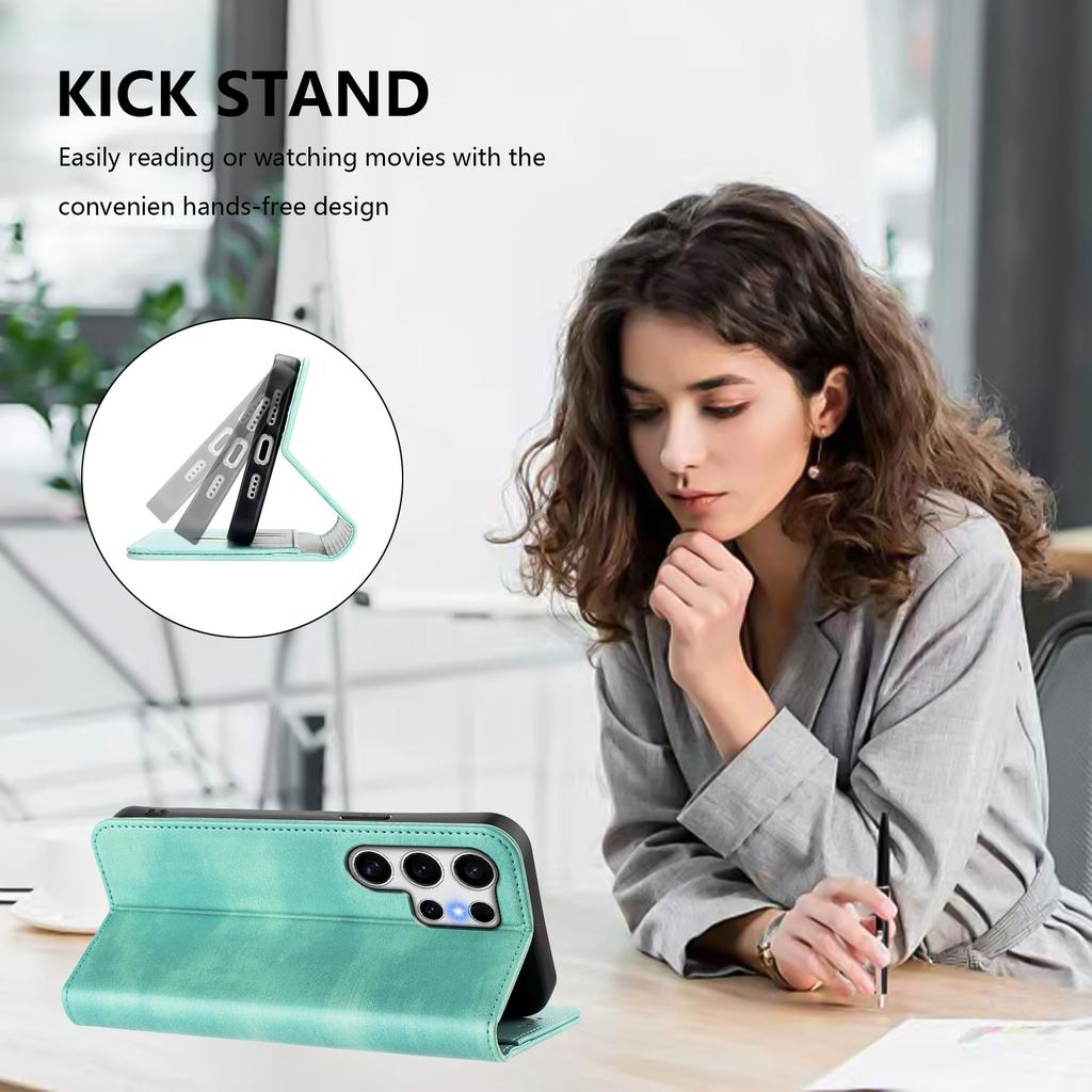 For Samsung Galaxy S25 Ultra Wallet Cases Retro Texture RFID Blocking Leather Phone Cover