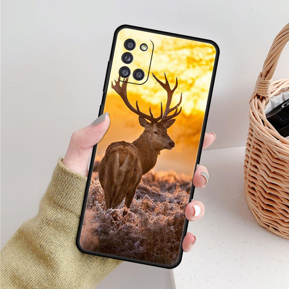 For Samsung Galaxy A02s A12 A31 A41 A32 4G A71 A21s A51 A52 A72 A53 A52s 5G A22 Deer Hunting Camo Cellphone Cases Phone Funda