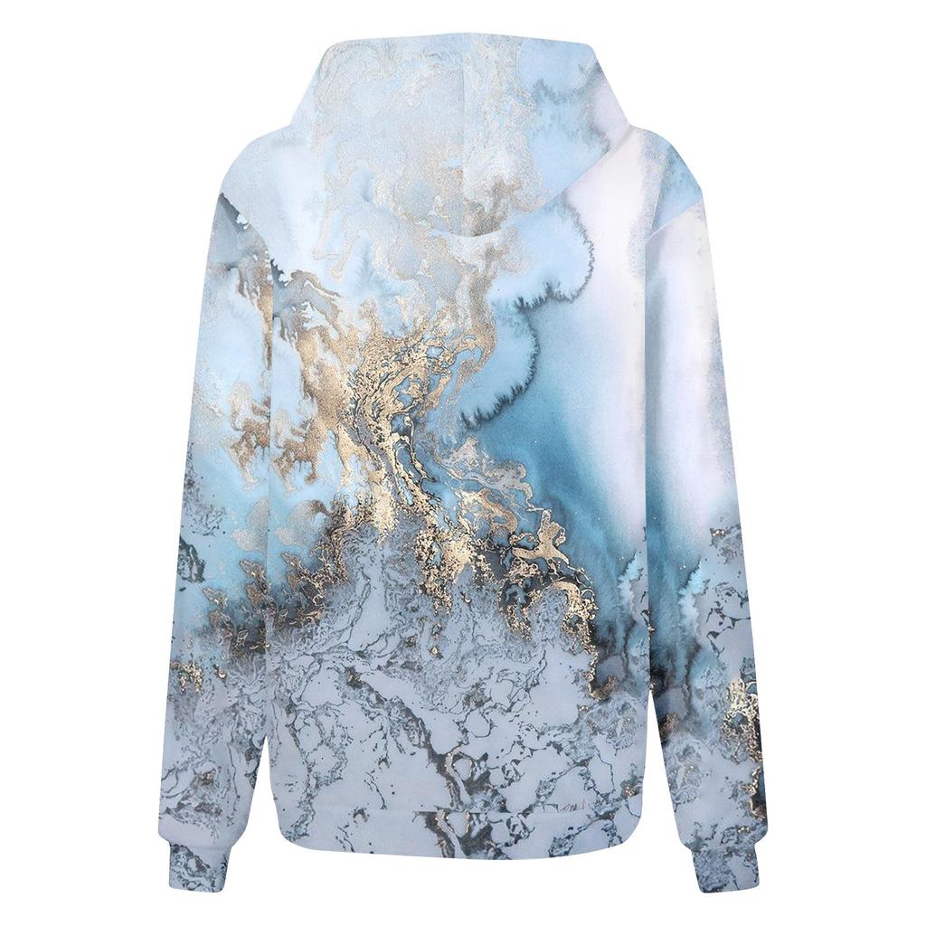 Женская мода Повседневные Универсальные Повседневные толстовки с круглым вырезом Графика Повседневные с длинным рукавом Градиент Лоскутная верхняя одежда с принтом Толстовки