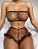 Женский модный сексуальный костюм из двух предметов, топ без косточек, беспроводной бюстгальтер, сексуальное нижнее белье, трусики