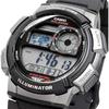 Casio World Time Digital Men's Watch AE-1000W-1BV Black Gray Metallic 50m Water Resistant