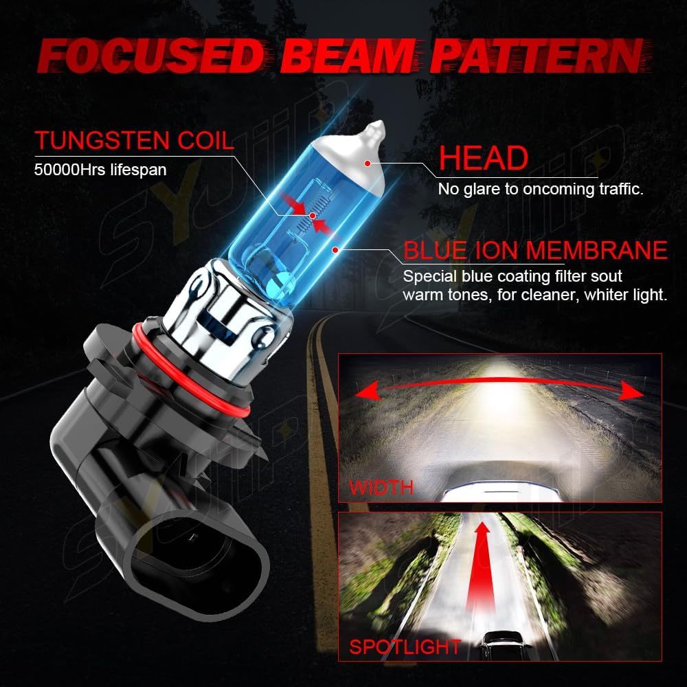 Upgraded Halogen Headlight Bulbs For Compatible For Chevy Silverado 1500 (2007-2015)/ 2500 3500 (2007-), 9005 H11 High And Low Beam Halogen Headlamp