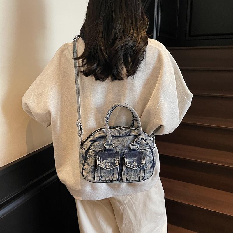 Женская джинсовая сумка через плечо, большая вместимость, маленькая квадратная сумка