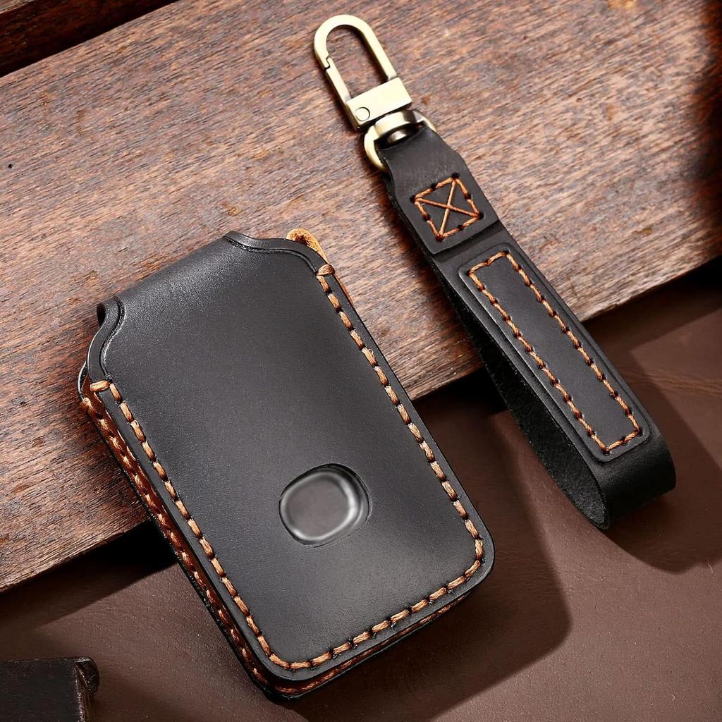 EASYANT 4 Button  Leather Remote Key Fob Case Cover Compatible with Mazda 3 -2024 Hatchback 6 CX-5 CX-30 CX-9 Black