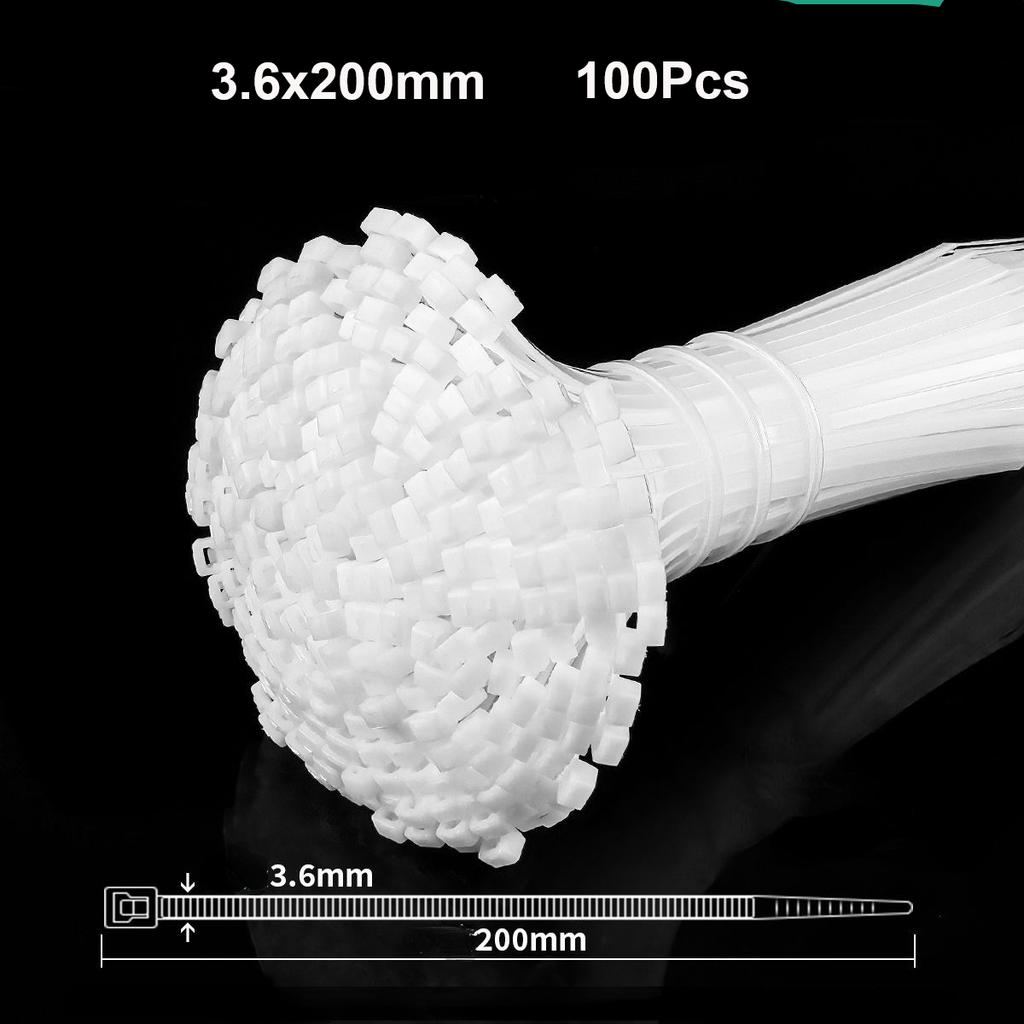 100Pcs Heavy Duty Self-locking Plastic Nylon Tie Wrap, Strong and Reliable Cable Ties