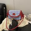 Fashion Shoulder Bag Contrast Color Handbag Modern Plaid Bag Travel