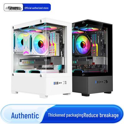 Прозрачный компьютерный корпус Nine-Tailed Fox T09 с видом на море - MATX/ITX, DIY, полная боковая панель.