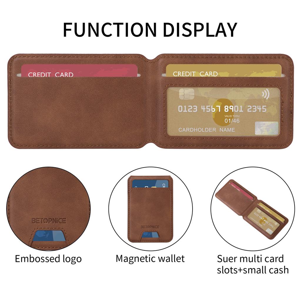 Для Samsung Galaxy S24+ Магнитный чехол BETOPNICE Кожаная задняя крышка телефона с блокировкой RFID и съемным карманом для карт