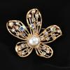 Brooch High-End Niche Silk Scarf Buckle Alloy Diamond Coat Pearl Corsage Pin Accessories