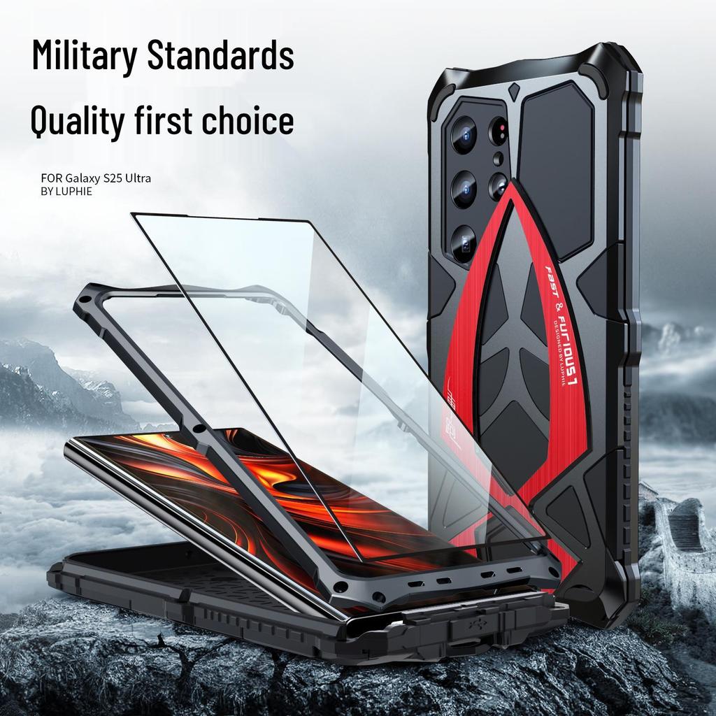 Защитный металлический чехол для телефона Samsung S25 Ultra - Влагозащитный, Модный дизайн, Защитная крышка-оболочка