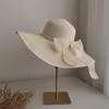 New bow lace straw hat women's summer seaside beach vacation sun hat large brim sun protection hat