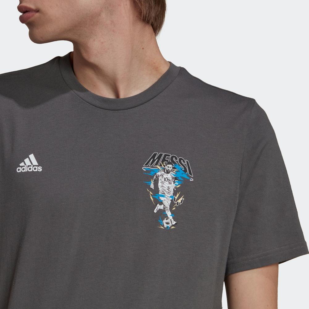adidas Футболка с логотипом Football Print, мужские топы, темно-серая HG1952