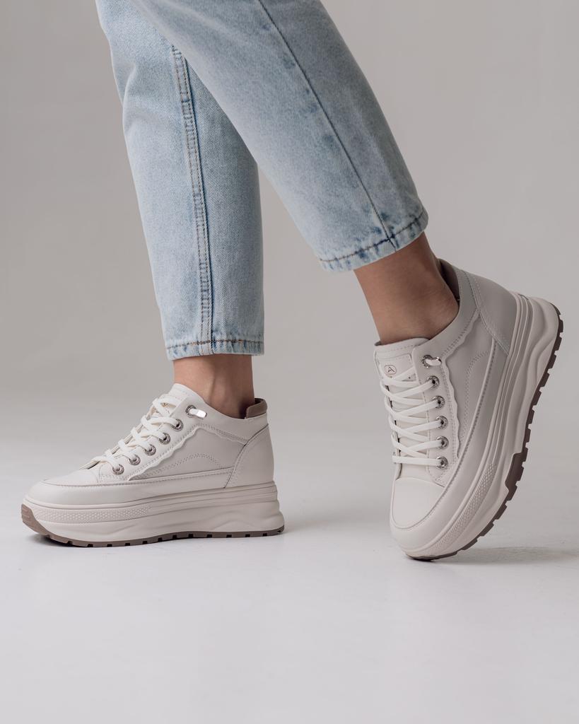 Ботинки на платформе Allsy 193402 36 молочные кожа