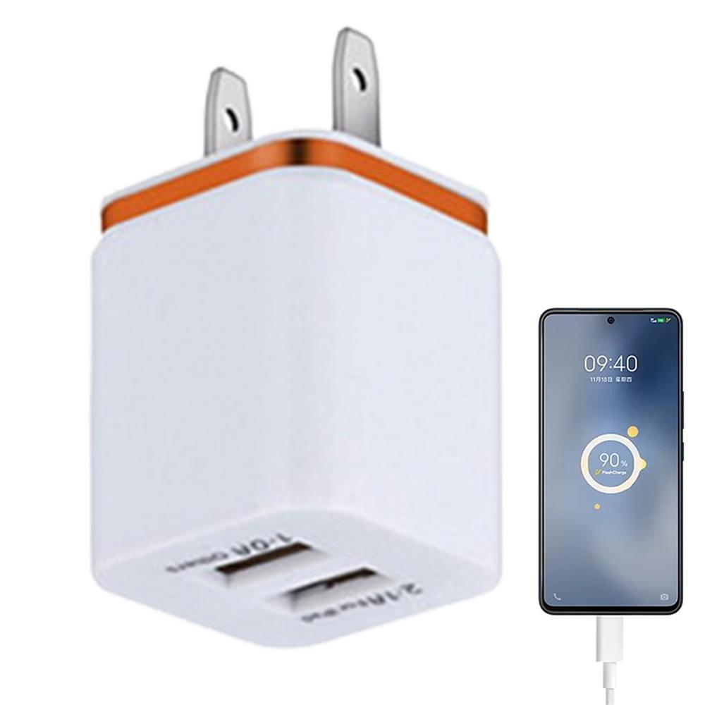 Double Phone Charger USB Wall Charger With Smart Charging Dual Charger Block Cell Phone Wall Chargers Portable & Safe For Phone