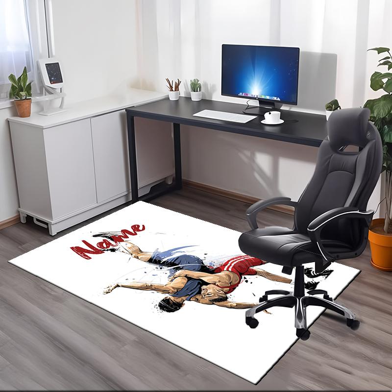Custom Name wrestling Printed Carpet, for Office Chair Living Room Bedroom Kitchen Room Decor Gifts.