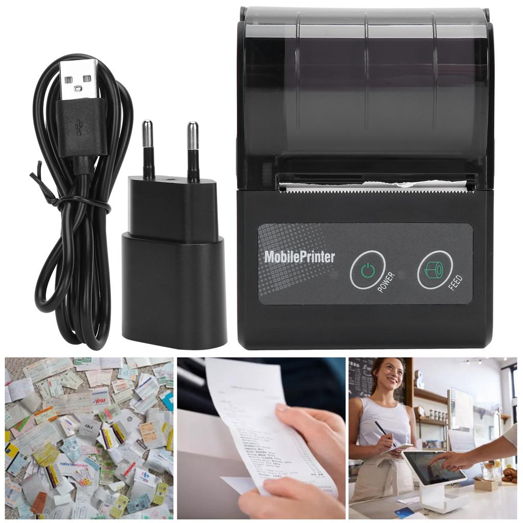 Bluetooth термопринтер чеков портативный билетный проездной билет мини-этикетка машина