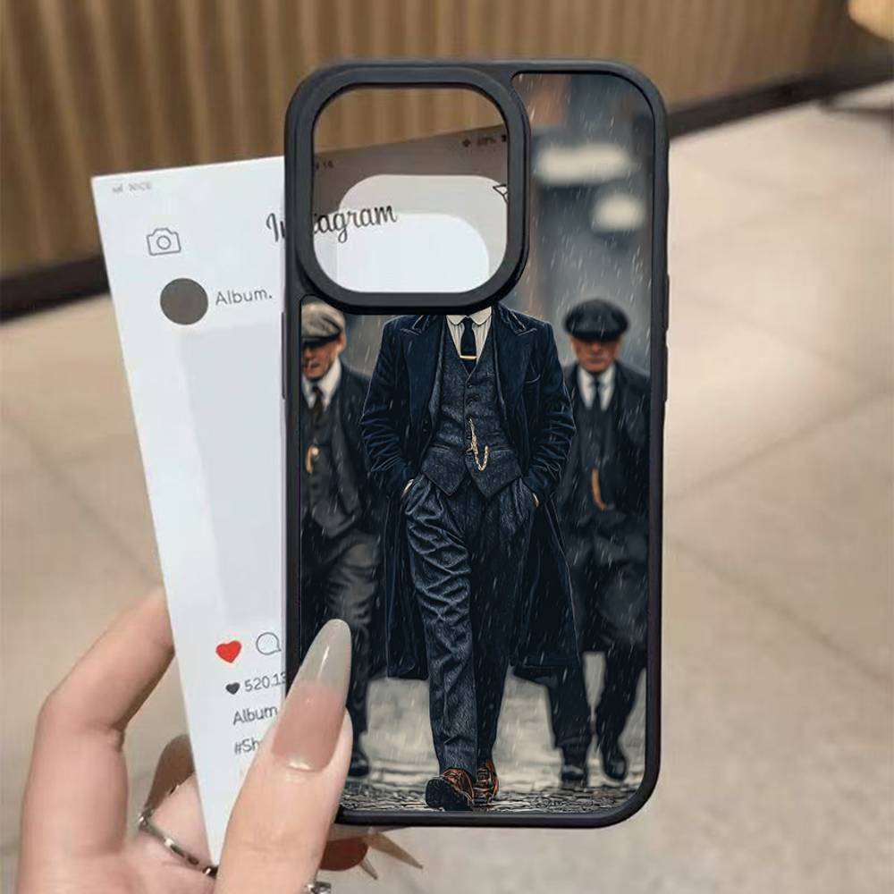 Movie P-Peaky B-Blinders Black Silicone Hard Plastic Phone Case For Iphone 17 Air 16 15 14 13 12 11 Pro Max PC+TPU Case