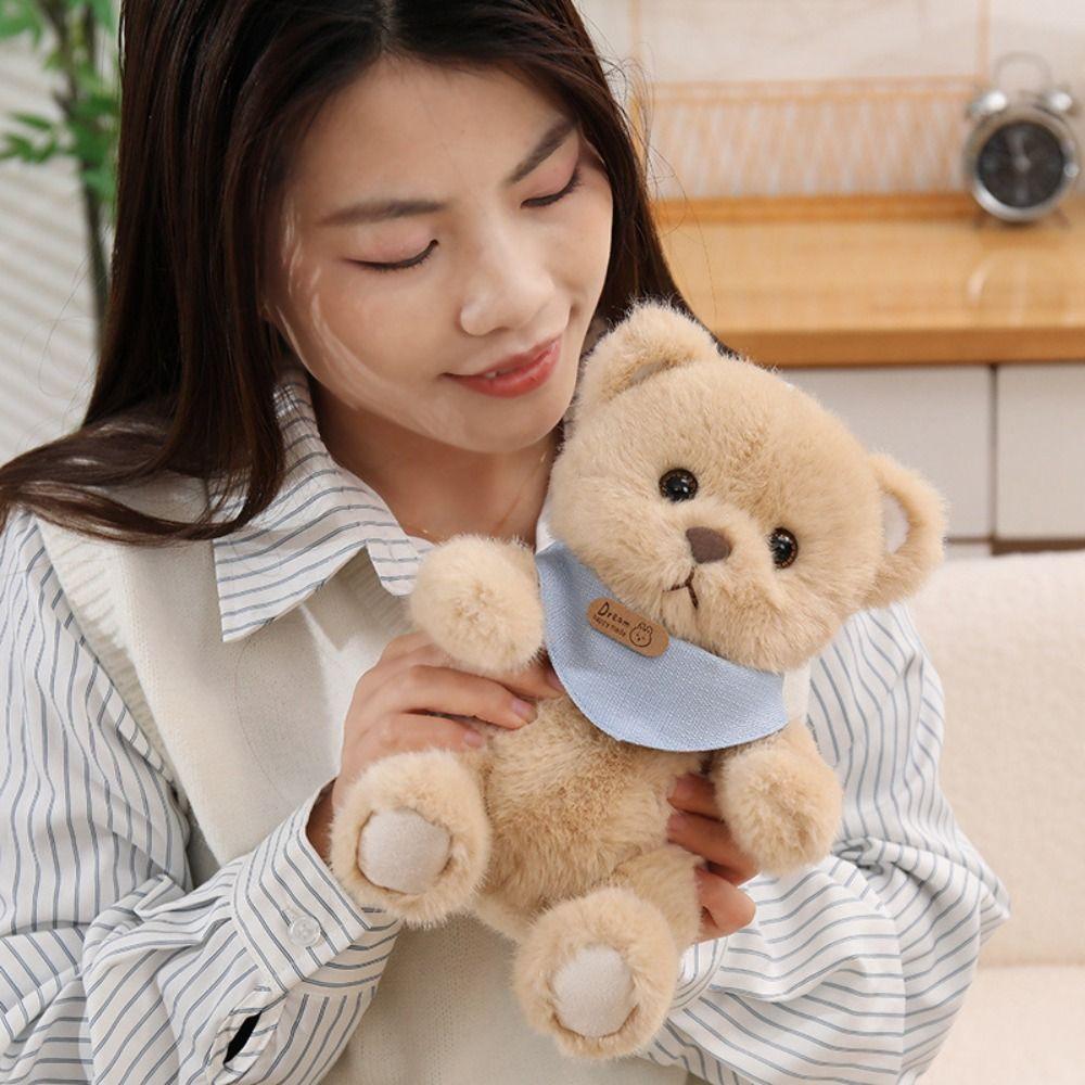 Soft Material Bow Tie Bear Doll 25cm Size Bear Plush Doll Scarf Bear Plush Toy Home Decor