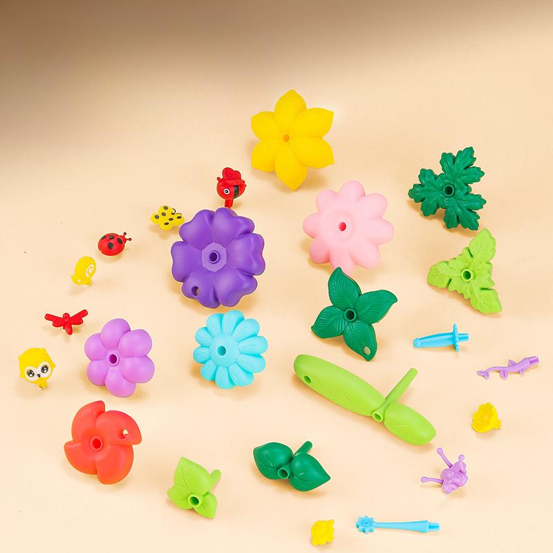Large Particle Assembled Building Blocks Girls Plant Cognitive Logical Thinking Puzzle Building Blocks Garden