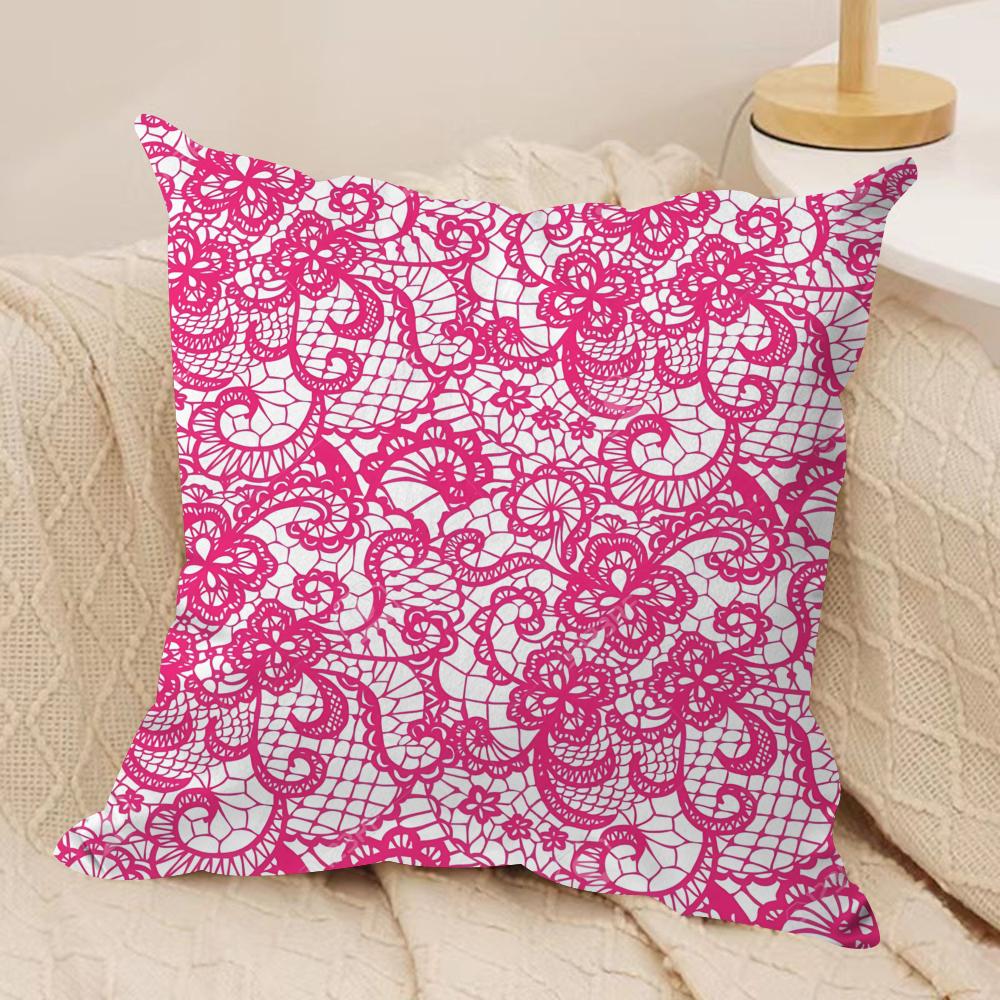 Lace Flower Cushion Cover Soft Plush Fabric DoubleSided Printed Cushion Covers for All Seasons Modern Home Decor