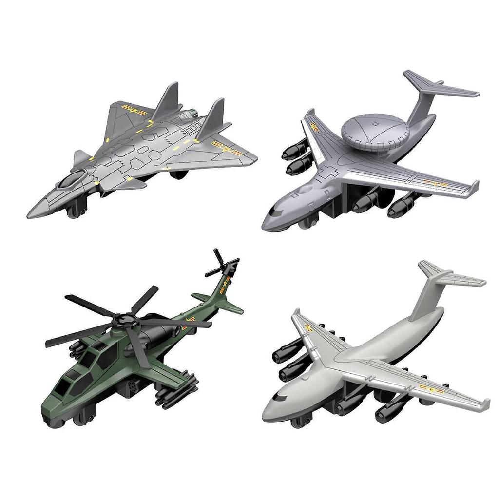 4x 1/60 Scale Pull Back Airplane Model Collectible Gifts Display Ornaments for