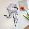 Floral Countryside Style Spring and Summer Diamond Shaped Scarf Temperament Silk Scarf Women's Headband Tie Bag
