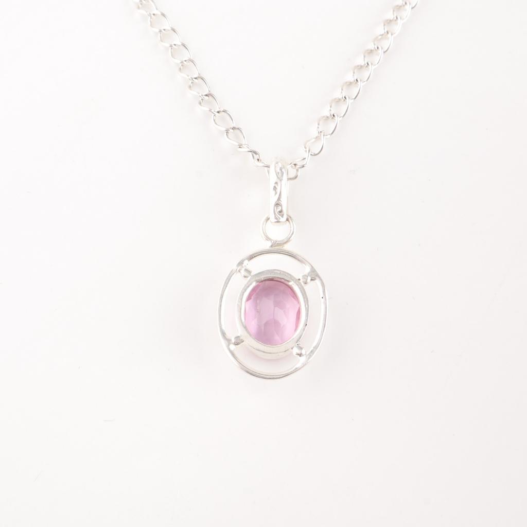 Morganite Gemstone 925 Sterling Silver Jewelry Handmade Pendant Gift For Mother PP-6-10