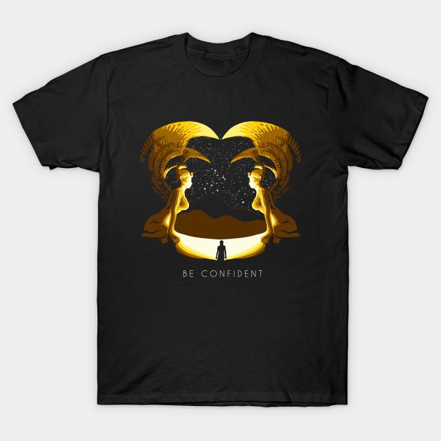Asian Size Men Print T-shirt Confidence Is Key No-Cut Heat Transfer Print Cotton Tshirt