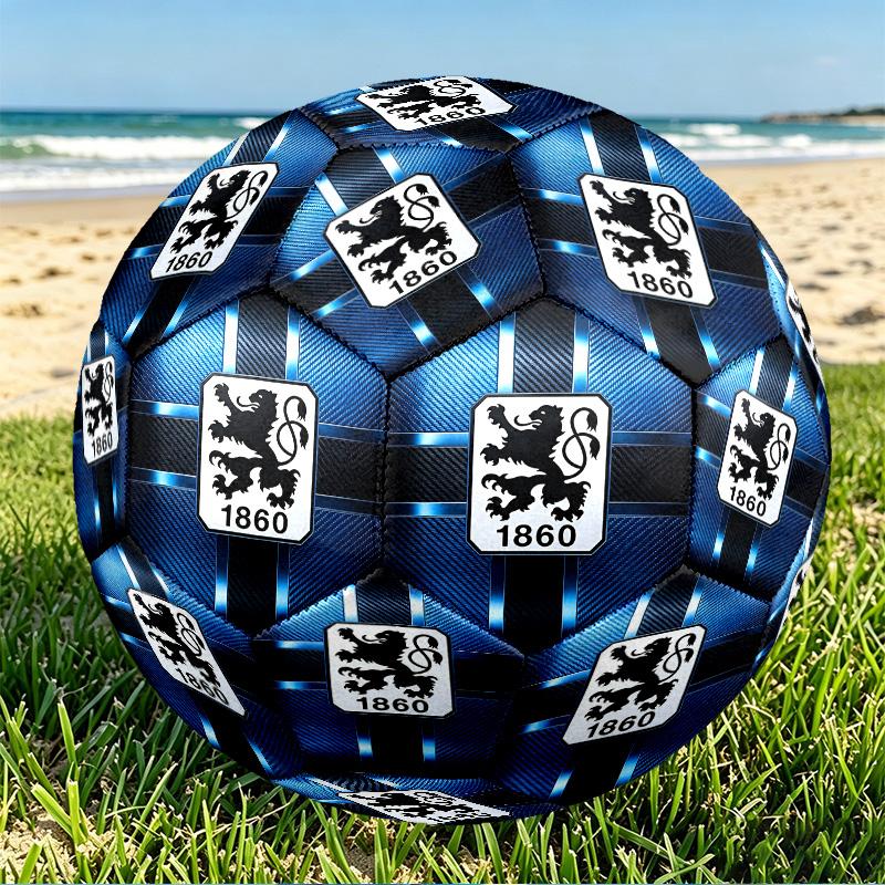 1860 Munchen football club Print Size 5 Soccer Ball, PU Wear Resistant Football for Match Training and Daily Practice, Birthday Gift for Soccer Fans