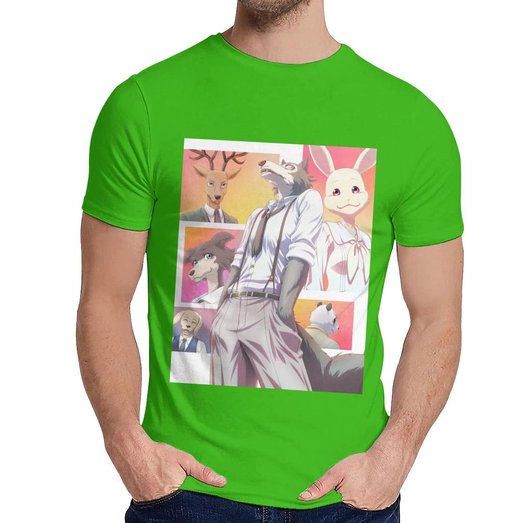Для Мужчин Футболка Beastars Животные Аниме Натуральный Хлопок Топ Дизайн Круглый Воротник Ретро T