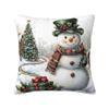 Pillow Cover Christmas Snowman Pattern Cushion Cover Cute Funny Pillow Case For Living Room Chair Pillowcases